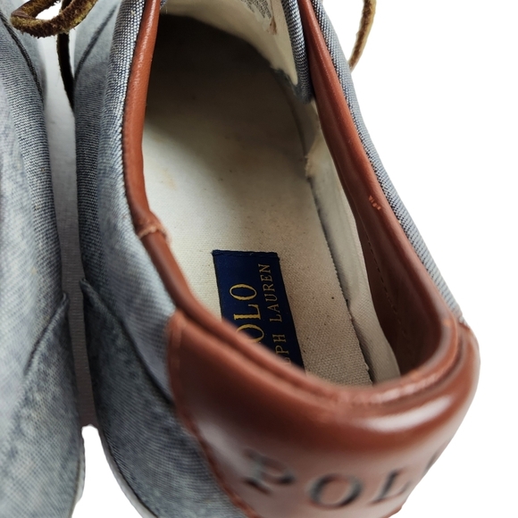 Polo by Ralph Lauren Vaughn Chambray Leather Dock Shoes Sneakers Men's Size 9.5 - Picture 11 of 12